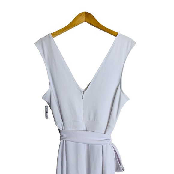 Leith LARGE White V-Neck Sleeveless Belted Jumpsuit lq361 - Picture 6 of 10
